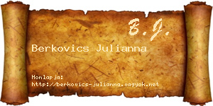 Berkovics Julianna névjegykártya